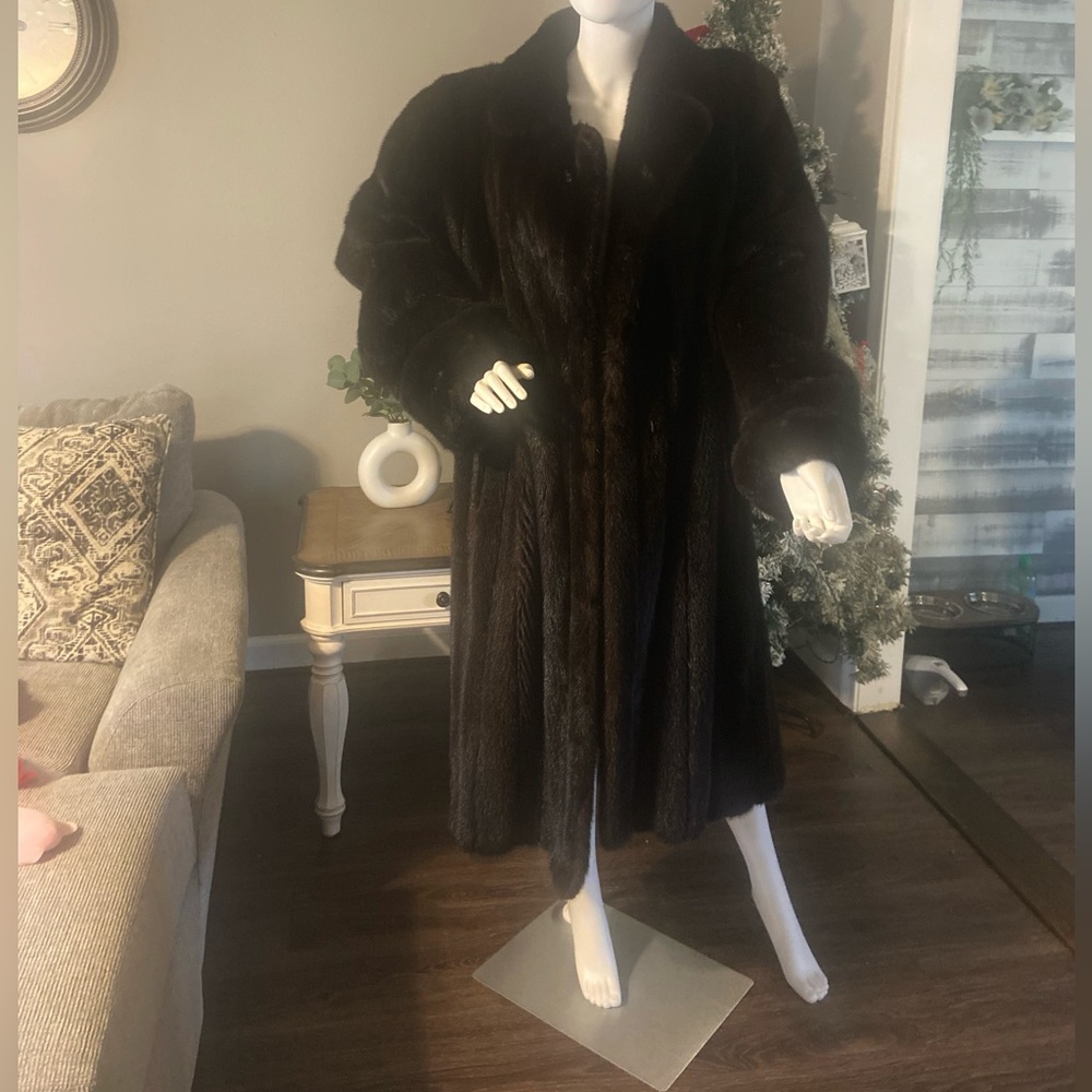 Authentic full length mink coat in original ranch.